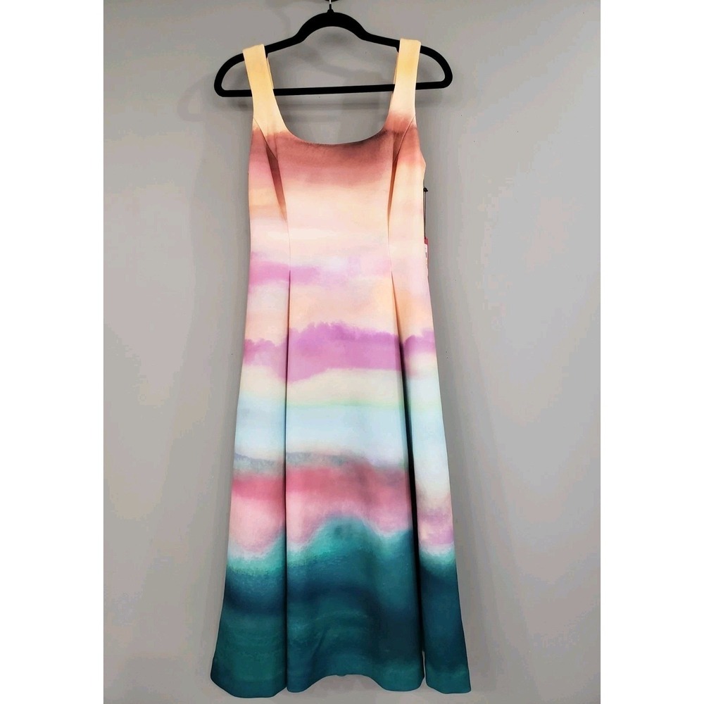 NEW Vince Camuto Dress SZ 4 Fit &‎ Flare Watercolor Spring Summer Easter Wedding